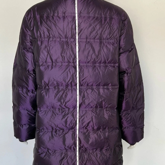 Zara water repellent down filled purple quilted coat with hood Size XL NWT - Picture 8 of 16